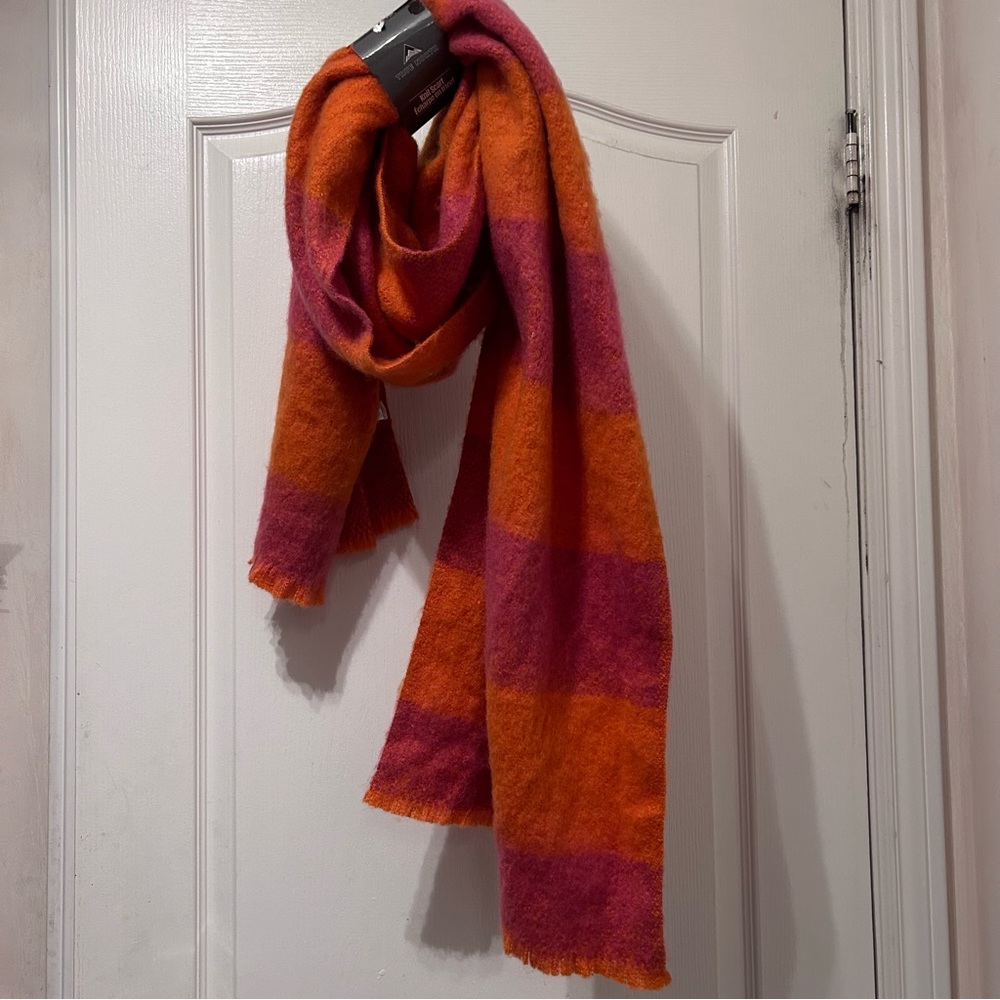 Orange/pink scarf 19” x 83”